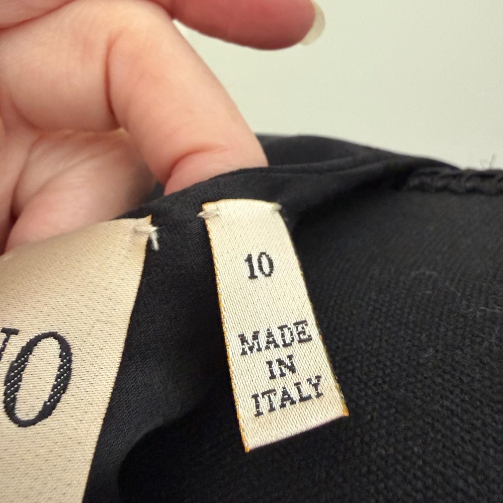 Vtg Valentino Boutique Black Silk Dress Made in Italy Sz10 Asymmetrical flatters - Picture 10 of 16